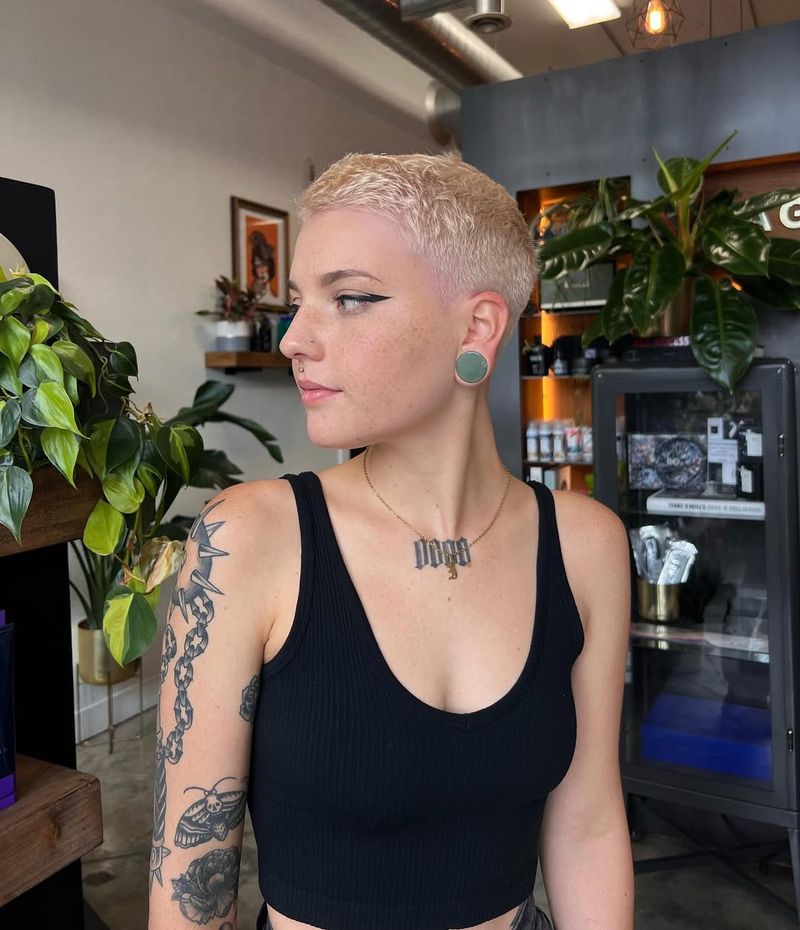 Bleached Blonde Buzz Cut