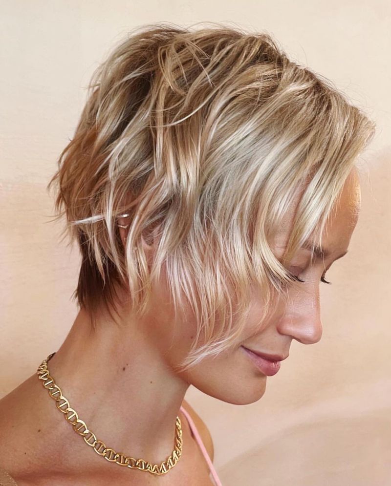 Blonde Layered Pixie Cut