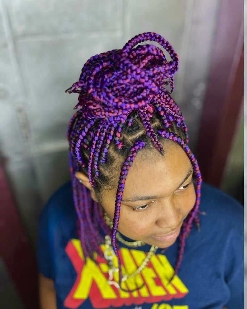 Box Braids In Vivid Colors