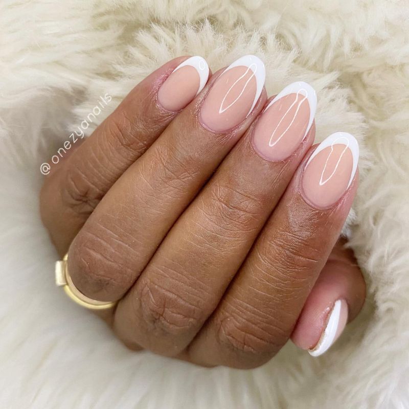 Classy Almond French Nails