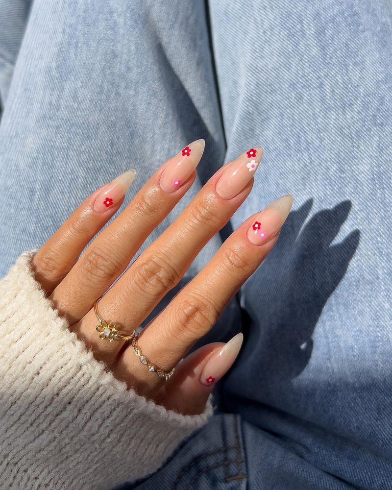 Classy Floral Nails