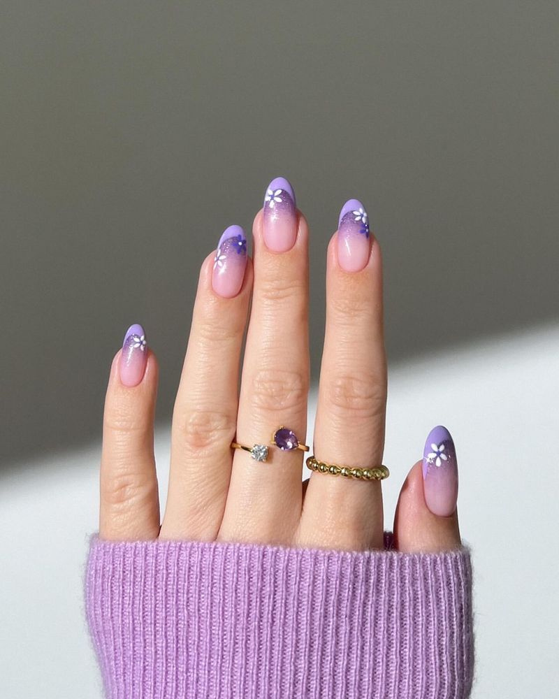 Classy Milky Purple Nails