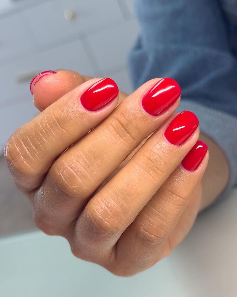 Classy Red Nails