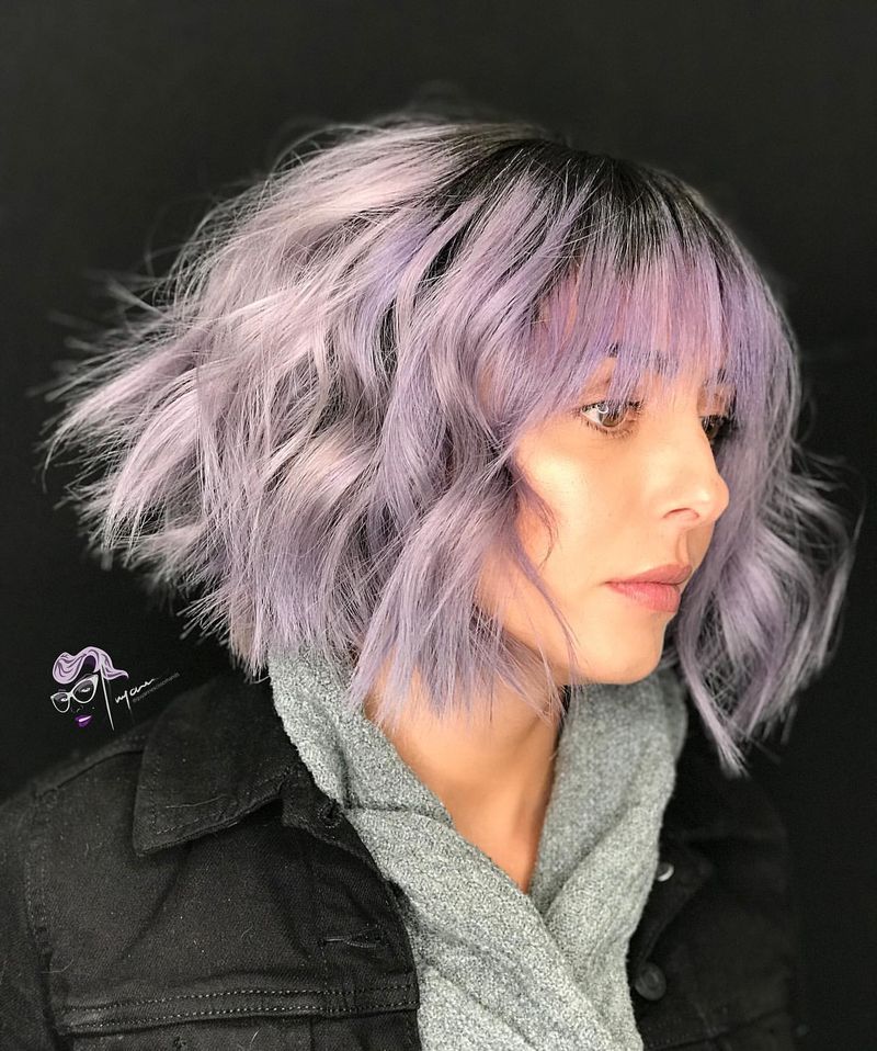 Curly Lavender Bob