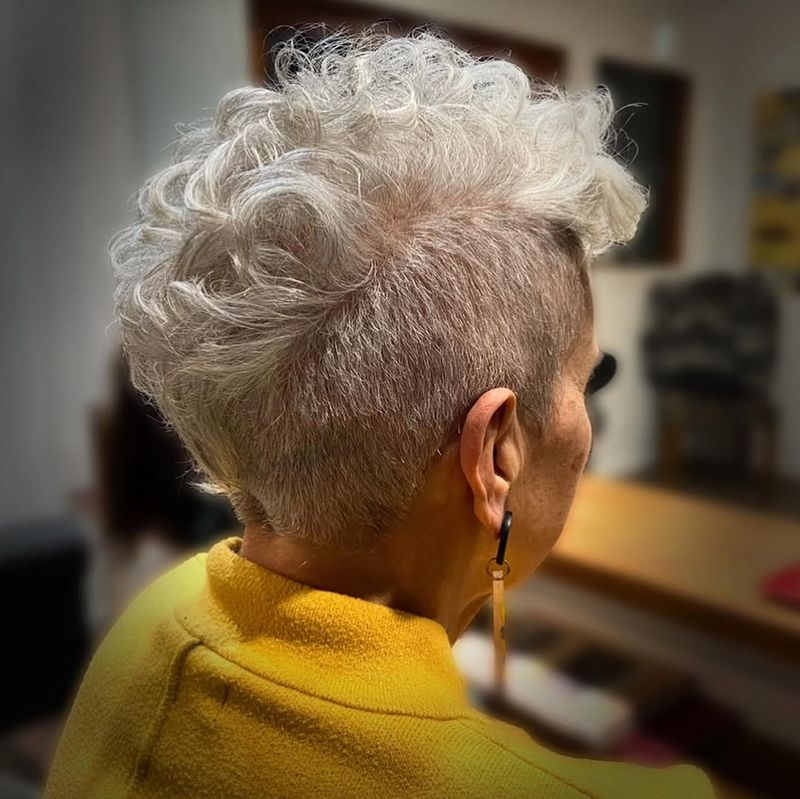 Curly Mohawk with Silver Accents