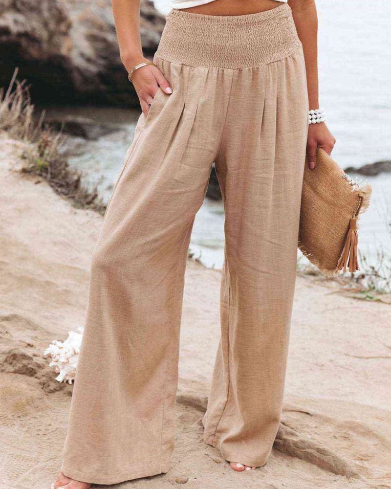 Elastic Waist Palazzo Pants