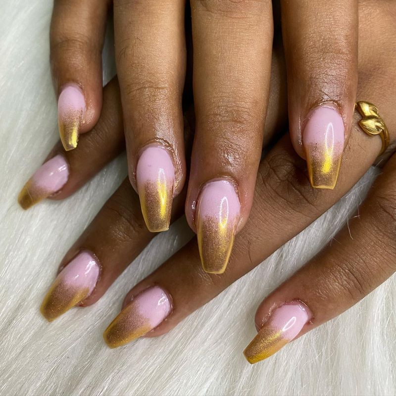 Golden Ombre Nails