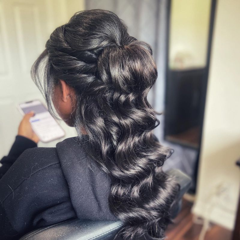 Hollywood Waves Bun Wedding Hairstyle