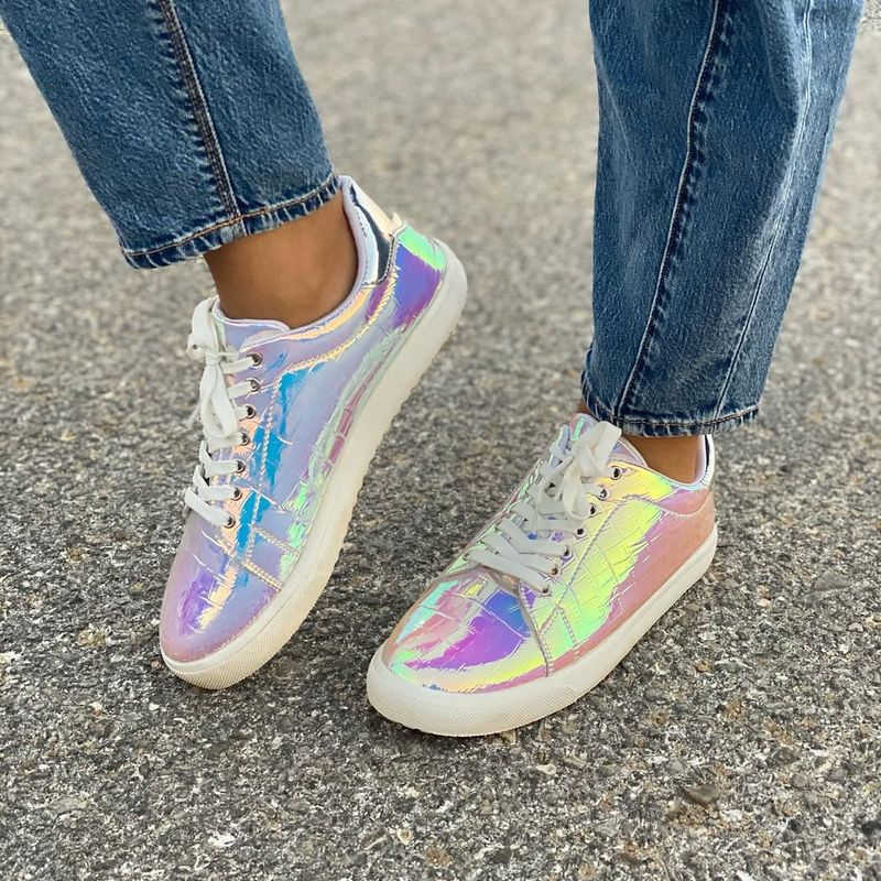 Holographic Platform Sneakers