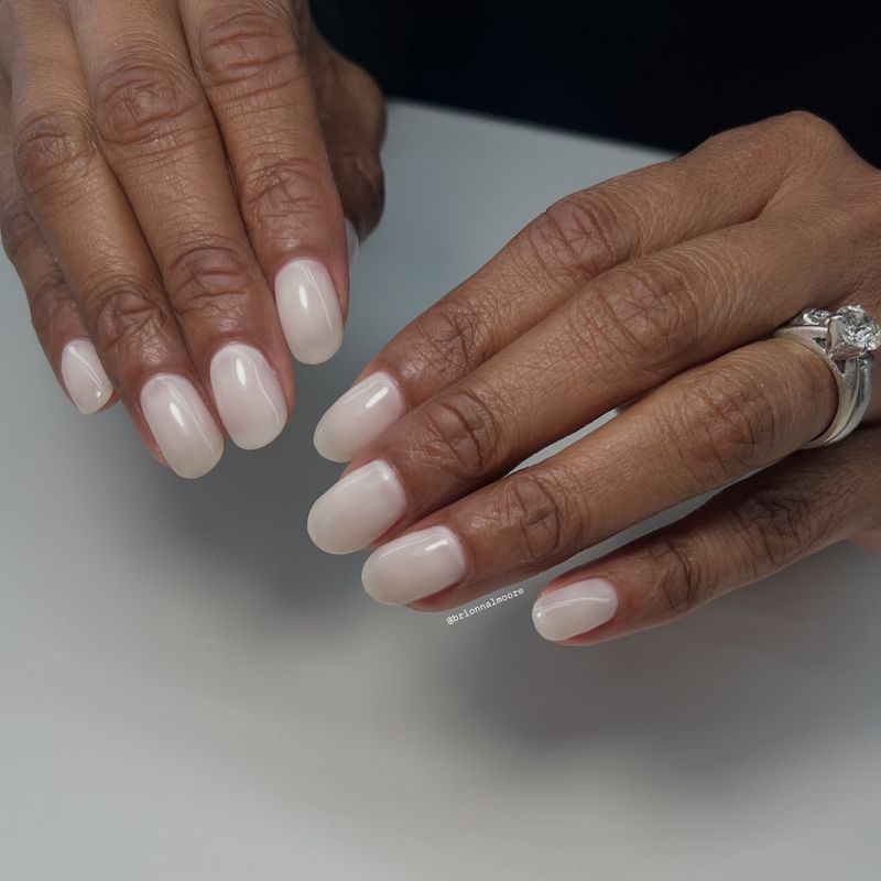 Milky White Classy Nails