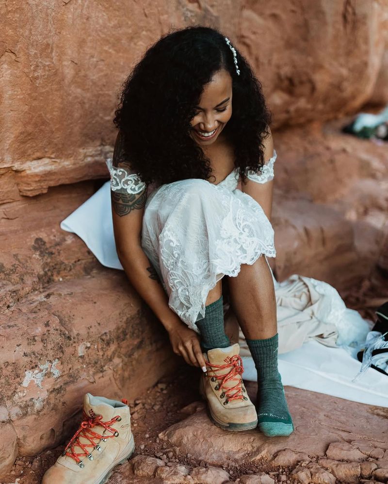 Muddy Hiking Boots