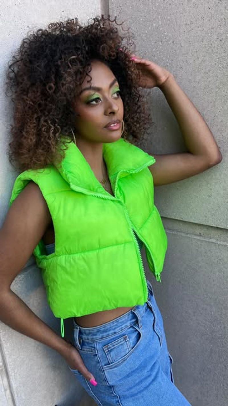 Neon Green Puffer Vest