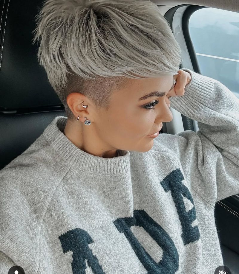 Silver Pixie Cut