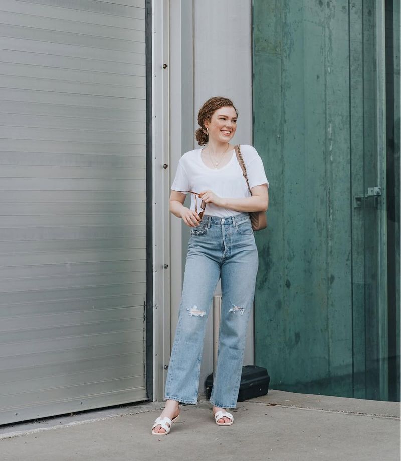 Crisp White Shirt and Jeans