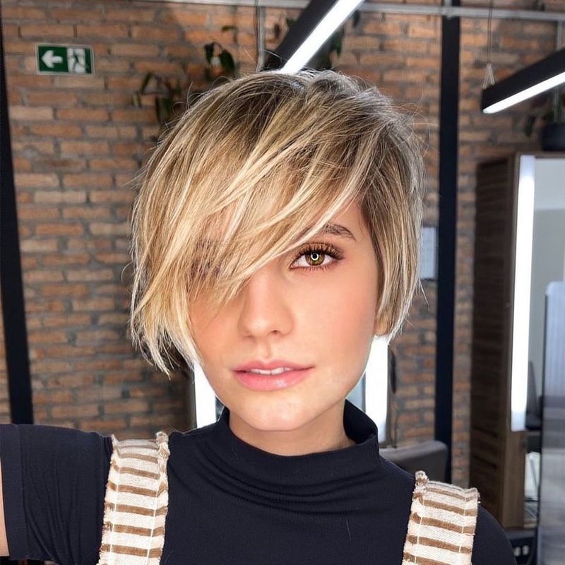 Pixie Cut with Side-Swept Bangs