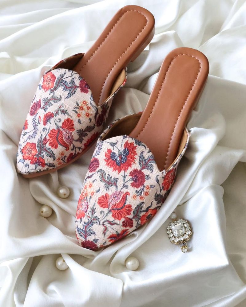 Floral Embroidered Mules