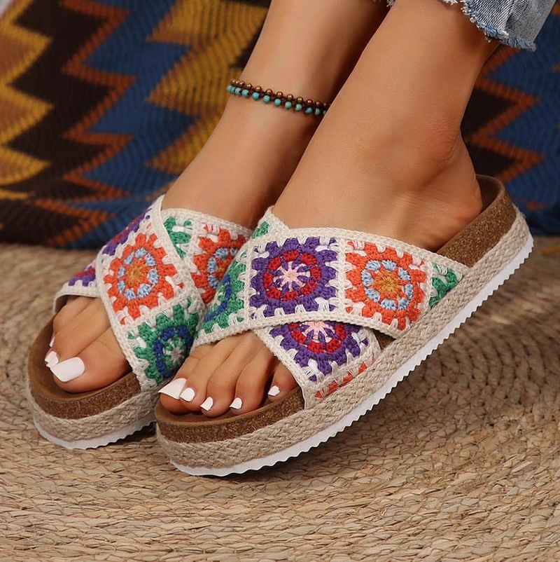 Geometric Patterned Slippers