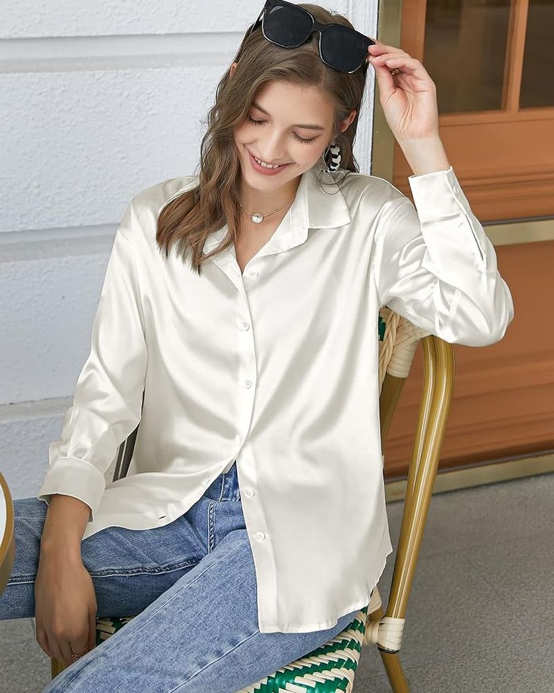 Silk Button-Down Blouse