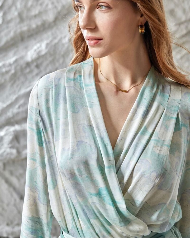 V-Neck Draped Blouse