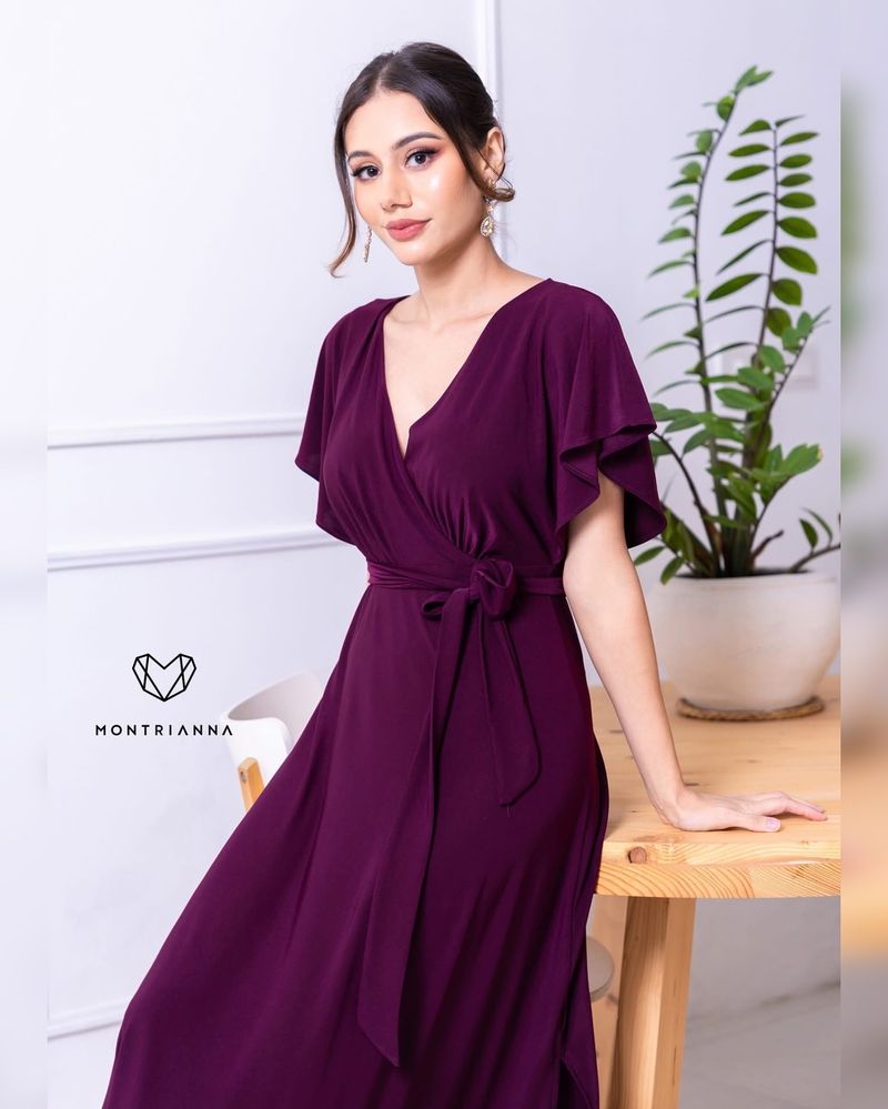 Kimono-Sleeve Maxi Dress
