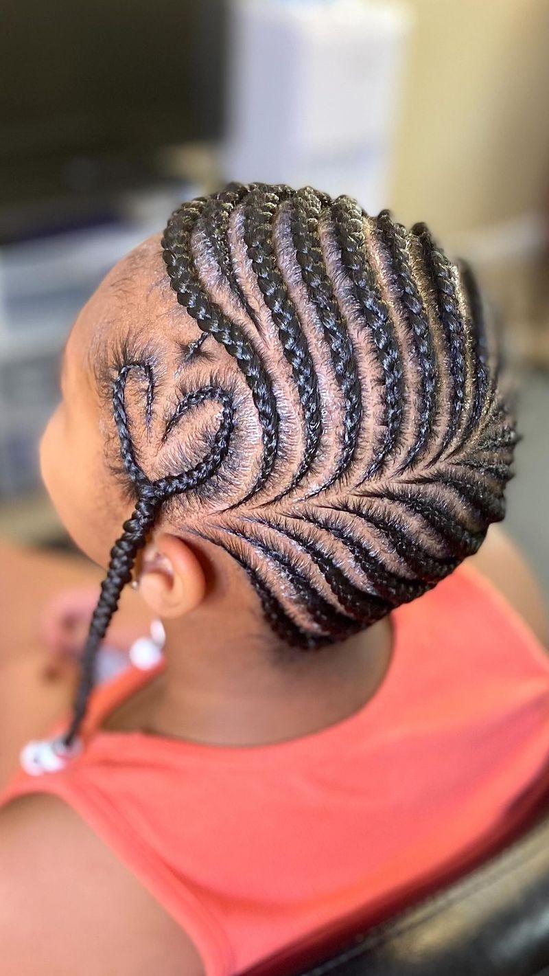 Lemonade Braids with Heart Design