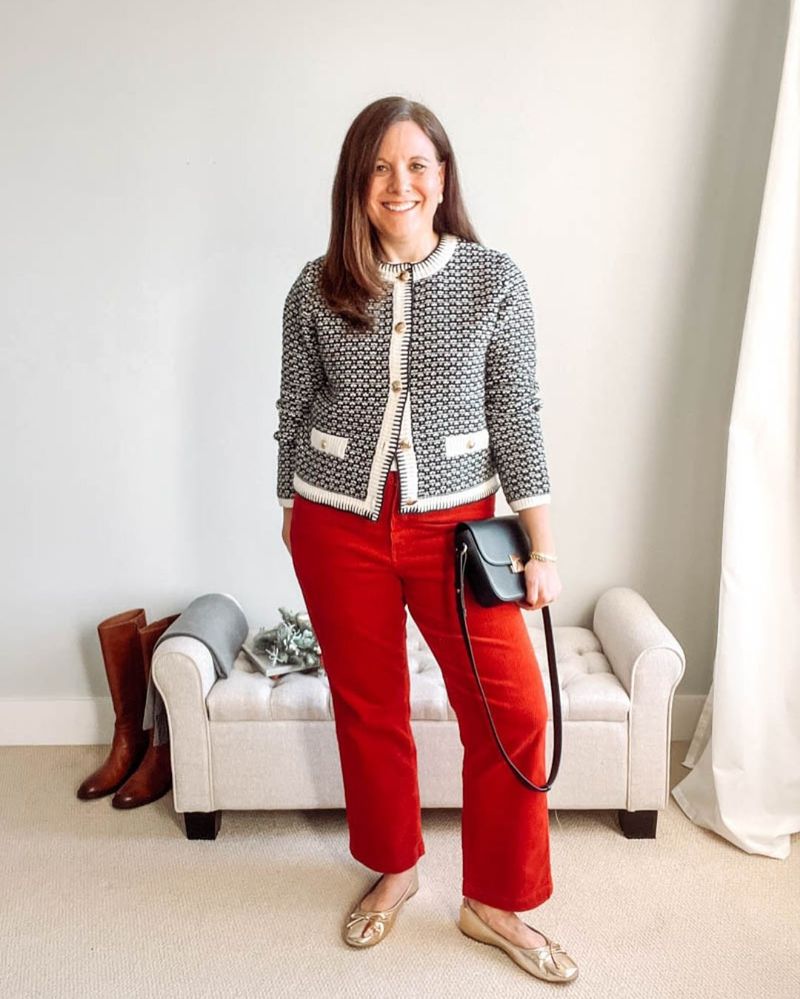 Cropped Jeans + Cardigan + Ballet Flats