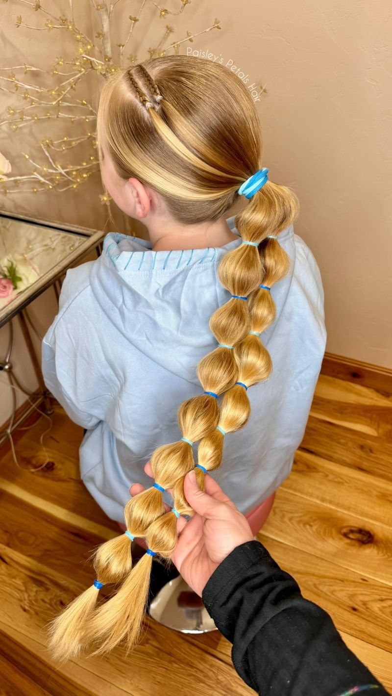 Braided Bubble Ponytail