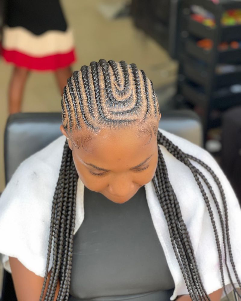 Side-Swept Cornrows