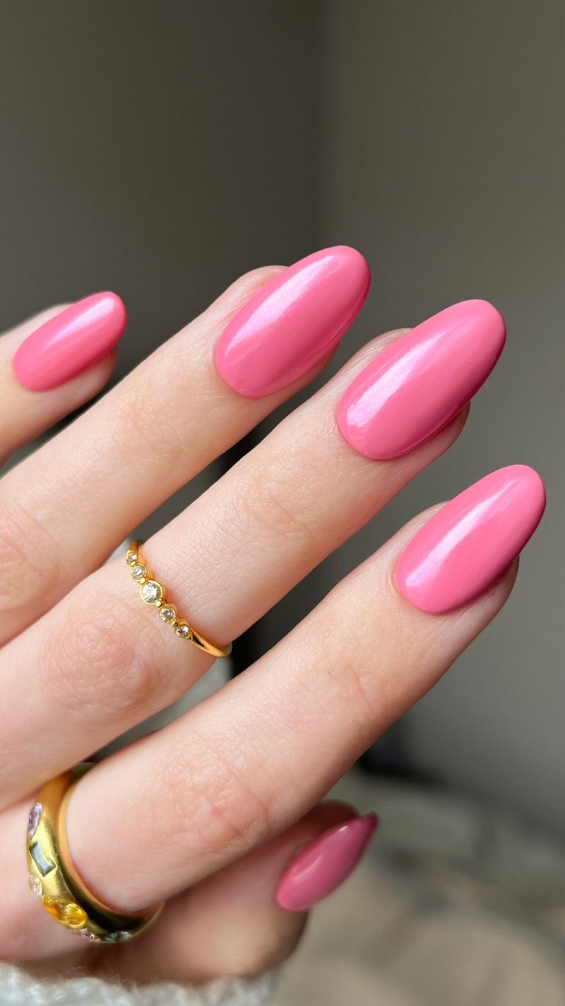 Blush-Toned Nails with Glossy Top Coat