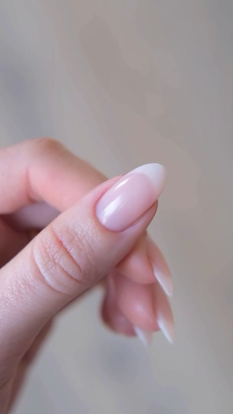 Inverted French Tips with Neutral Base