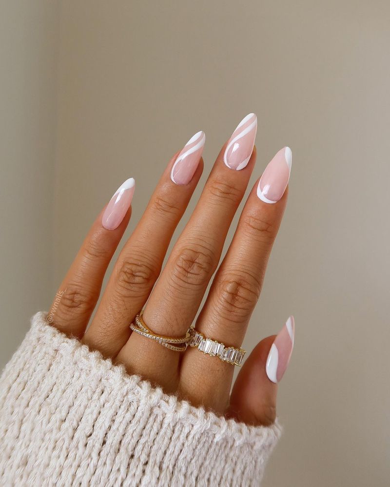 Abstract Swirl French Tips