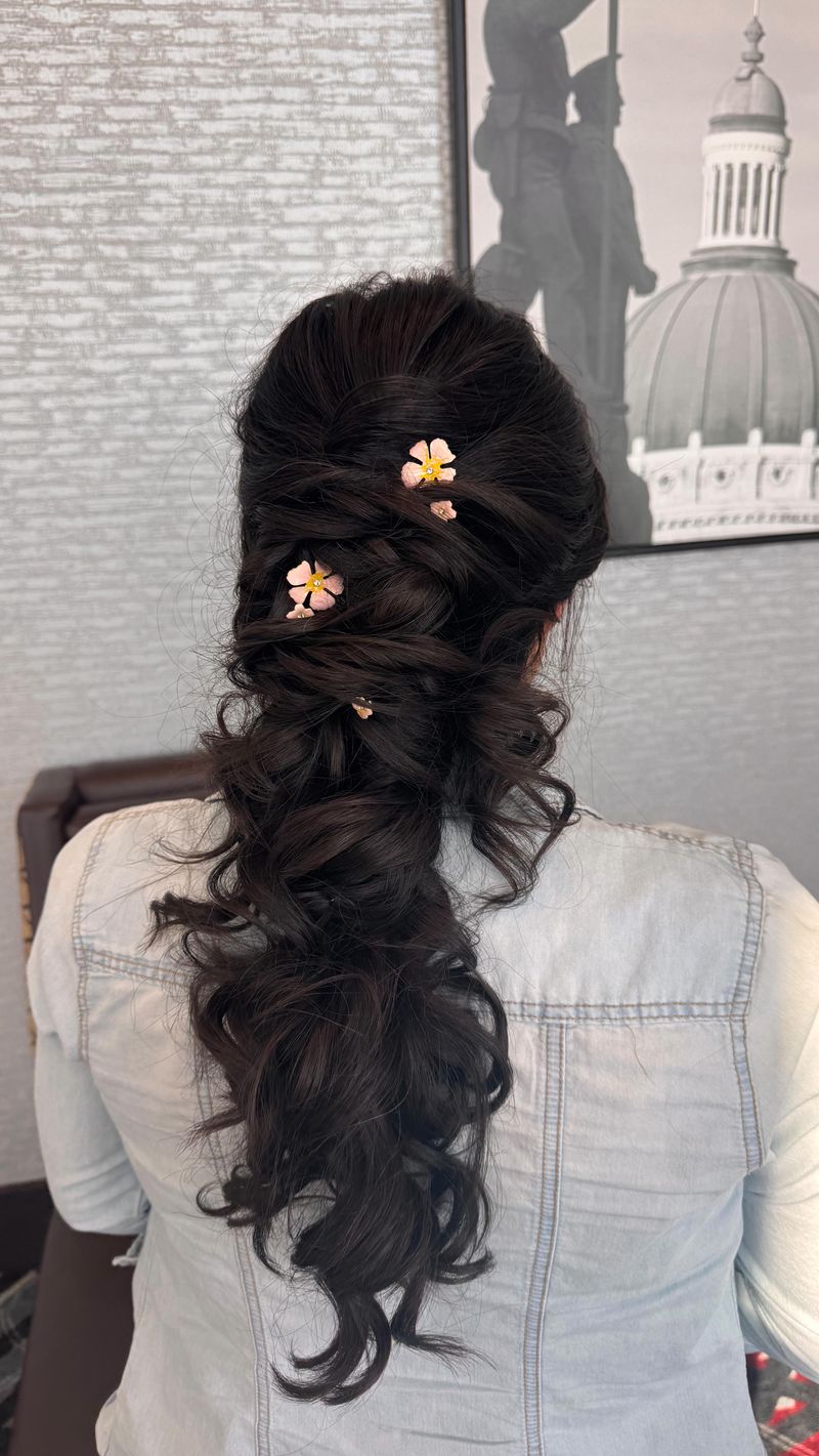 Floral Accent Half-Up