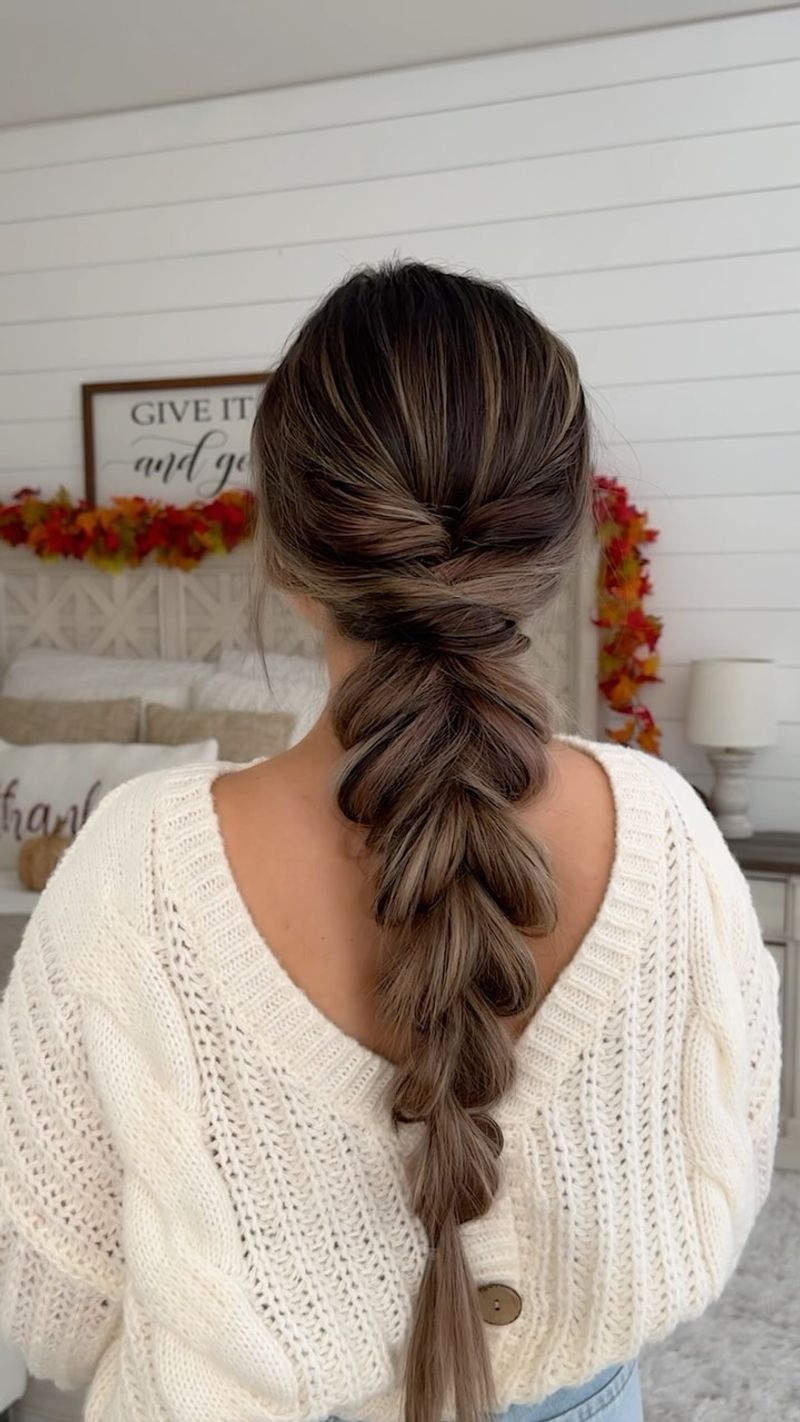 Boho Messy Braided Ponytail