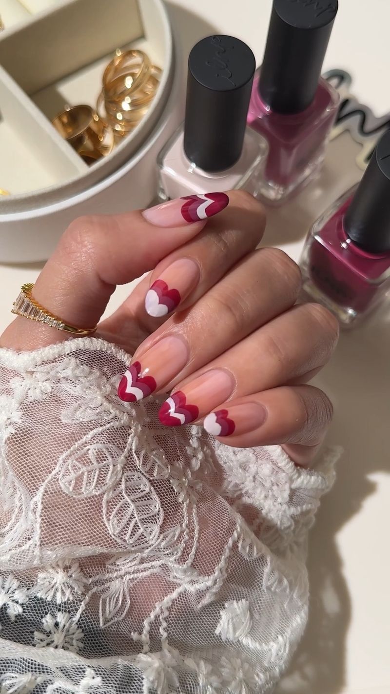 Heart-Shaped French Tips