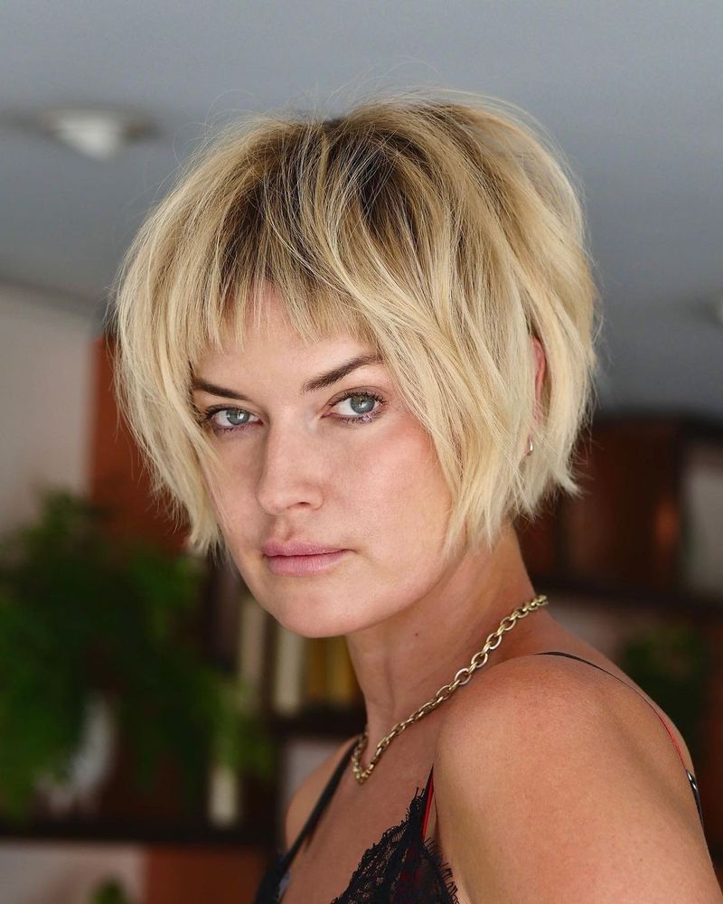 Micro Bangs with Textured Bob