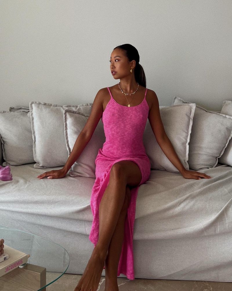 Side-Slit Knit Maxi