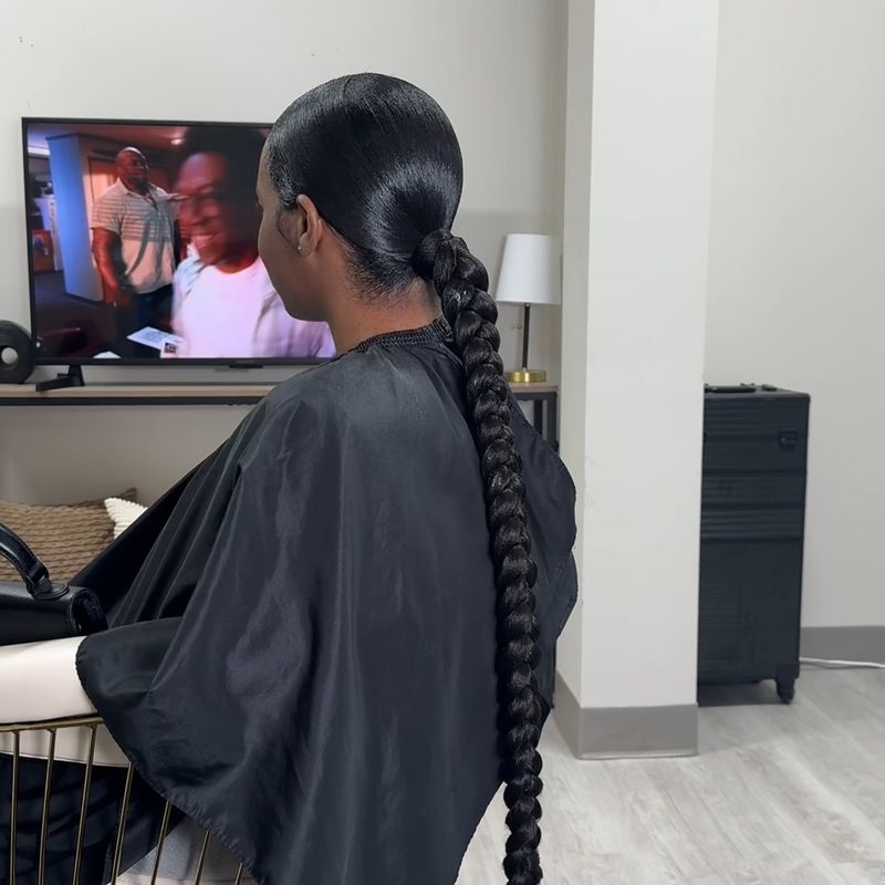 Low Braided Ponytail