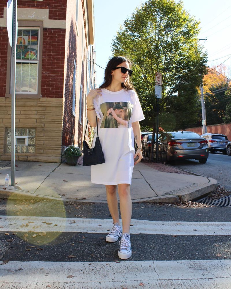 Converse With A T-Shirt Dress