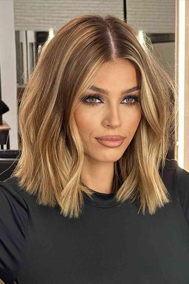 Blunt Cut Beachy Lob