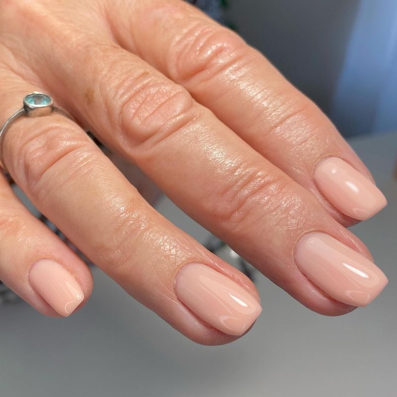 Pale Peach Natural Nails