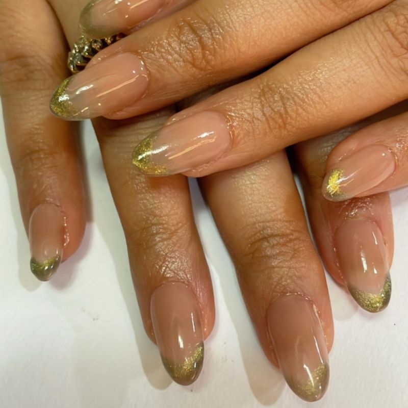 Metallic Gold French Tips