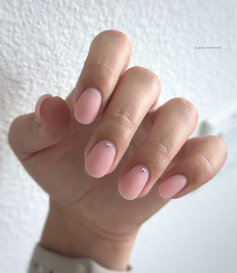 Matte Beige Russian Manicure