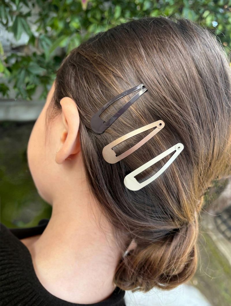 Velvet Stretchy Headbands → Neutral Snap Clips