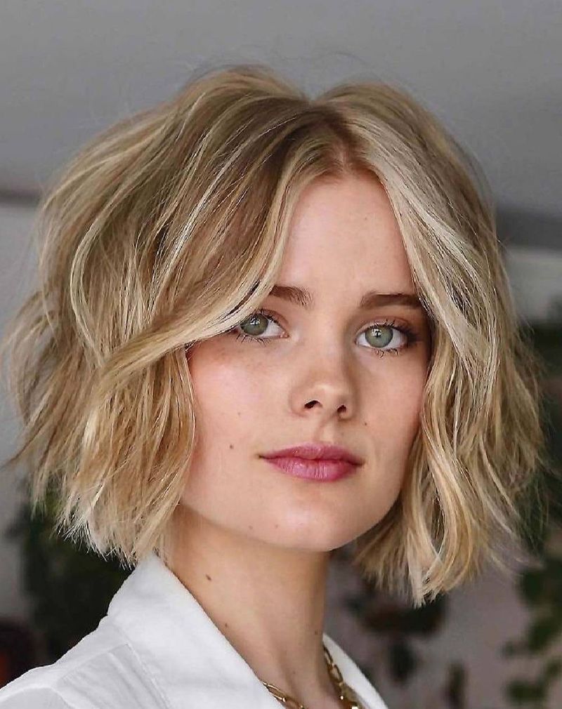 Messy Bob with Highlights
