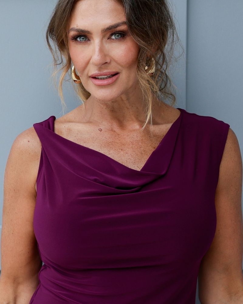 Draped Cowl-Neck Top