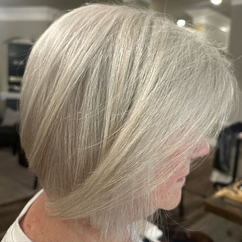 Stacked and Angled Two-Tone Bob