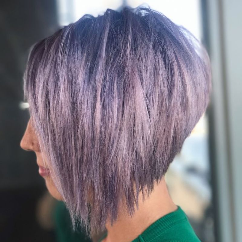 Messy Edgy Pastel Purple Bob