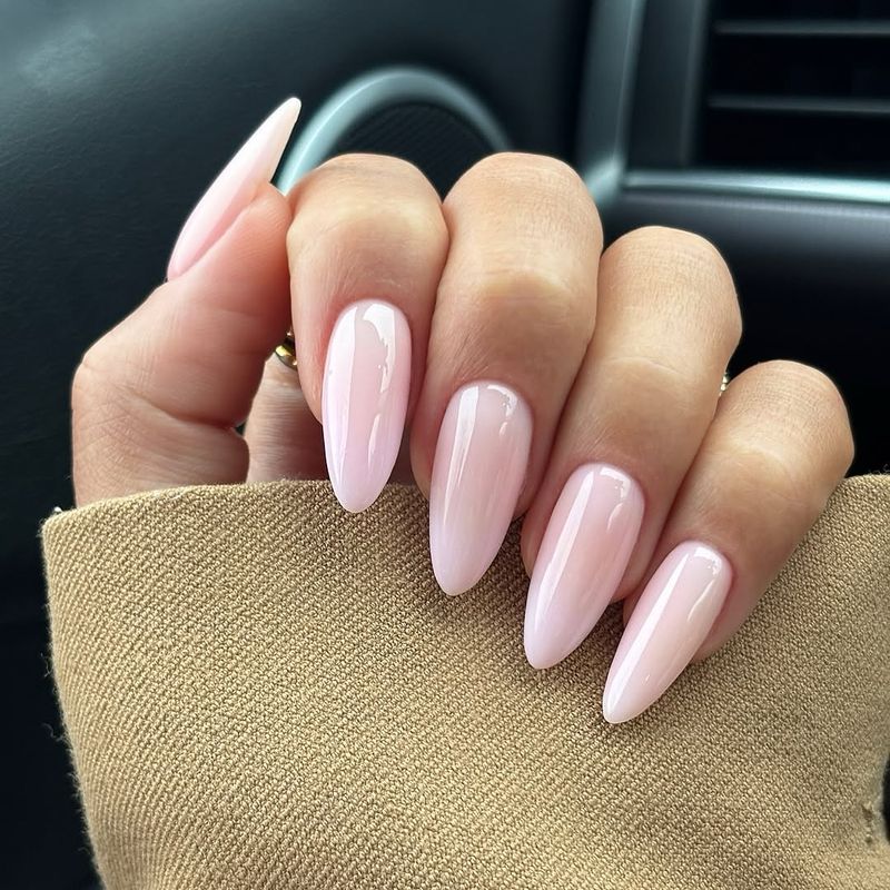 Pink-Beige Russian Manicure with Ultra-Smooth Finish
