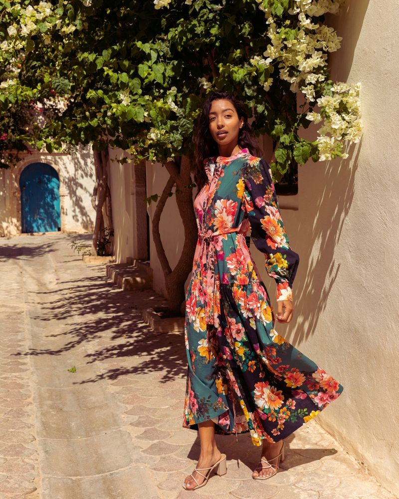Tie-Waist Shirt Maxi Dress