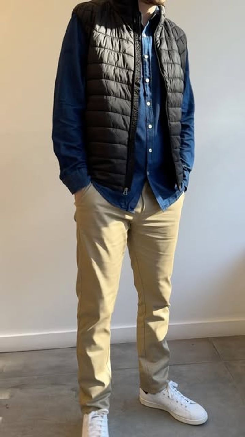 Puffer Vest & Long Sleeve Tee